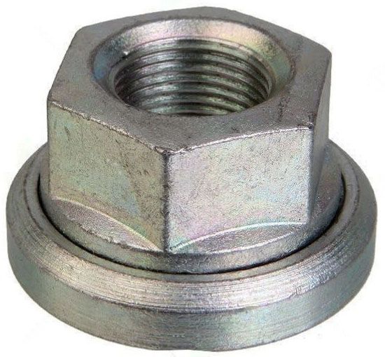 Гайка колесная с поворотным фланцем 22х1,5 мм ART 3101040, класс прочности 10, оцинкованная сталь - фото